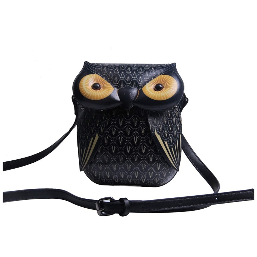 Cute Owl Crossbody Bag Black - Picture 7 of 7